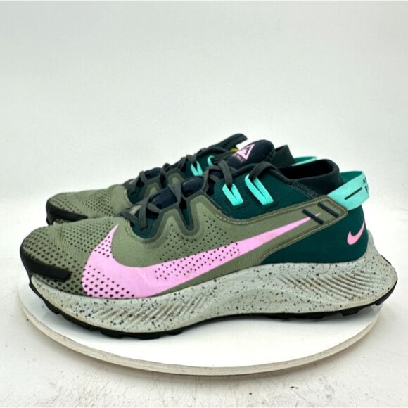Nike Pegasus Trail 2 Women Sz 9.5 CK4309 300 Off Noir Limelight Laser Blue Shoe - Picture 1 of 11
